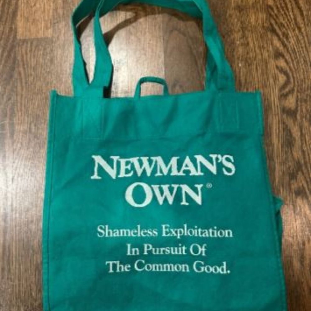 Newman’s Own Organic Grocery Tote Bag Green 12" Earthwise Foldable Reusable RARE